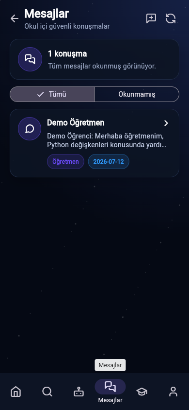 Mentora mesaj kutusu