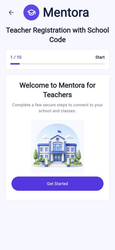 Mentora öğretmen kayıt başlangıç ekranı